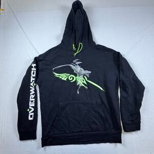 Overwatch Genji Shimada Graphic Hoodie Black Neon Green Mens Medium No Tag